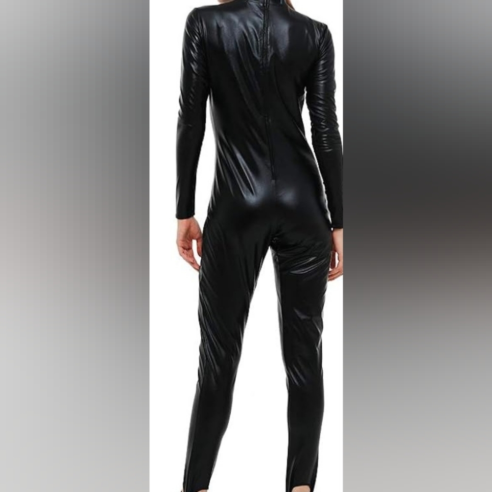 Fashion Nova Glossy Black Jumpsuit